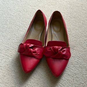 Poppy Barley red flats with knot detail